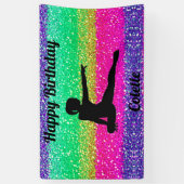 Gymnastik Rainbow Sparkle Birthday Banner (Vertikal)