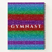 Gymnastik Rainbow Sparkle SpiralNotebook Notizblock (Rückseite)