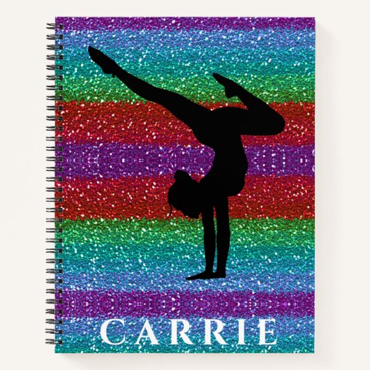 Gymnastik Rainbow Sparkle SpiralNotebook Notizblock (Vorderseite)