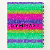 Gymnastik Rainbow Sparkle SpiralNotebook Notizblock (Rückseite)