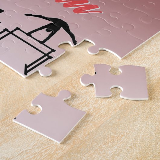 Gymnastik Red & Silver Glitzer Tropfen Custom Foto Puzzle (Seite)