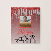 Gymnastik Red & Silver Glitzer Tropfen Custom Foto Puzzle (Vertikal)