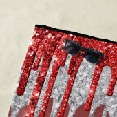 Gymnastik Red & Silver Glitzer Tropfen Custom Foto Strandtuch (Beispiel)