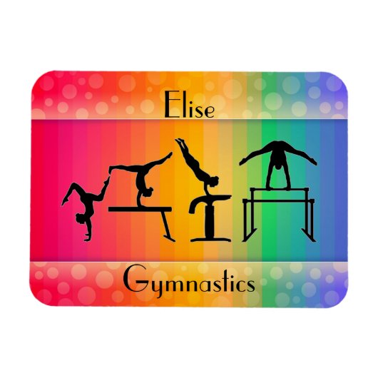 Gymnastik Regenbogen mit Girls Gymnastik Events Magnet (Horizontal)