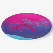 Gymnastik Regenbogen Party Papier Teller. Papierpl Pappteller (Schrägansicht)