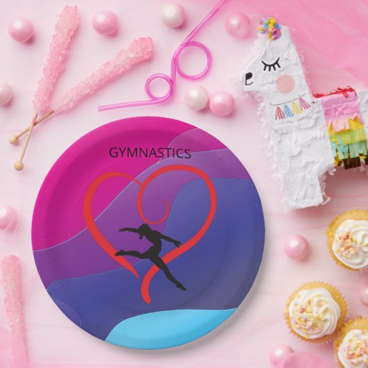 Gymnastik Regenbogen Party Papier Teller. Papierpl Pappteller (Party)