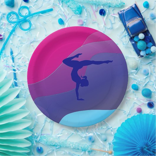 Gymnastik Regenbogen Party Papier Teller. Pappteller (Party)