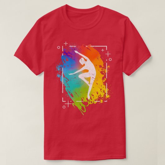 Gymnastik Regenbogenfarben Akrobatik Akro Gymnast T-Shirt (Design vorne)