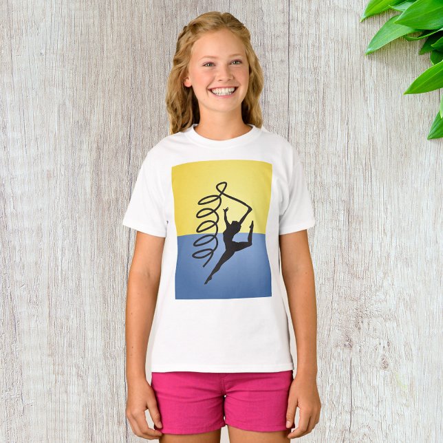 Gymnastik Ribbon Routine Girls T - Shirt (Von Creator hochgeladen)