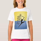 Gymnastik Ribbon Routine Girls T - Shirt (Vorderseite)
