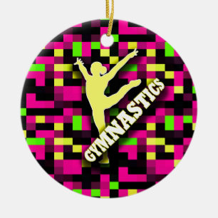 Gymnastik-rosa Gelbgrün Keramikornament