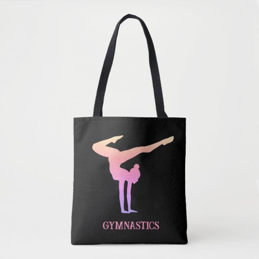 Gymnastik Rosa Glitzer Personalisiert Tasche (Vorderseite)