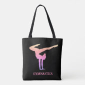Gymnastik Rosa Glitzer Personalisiert Tasche (Rückseite)