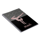 Gymnastik rosa Glitzer und Leopard Print Notizblock (Rechte Seite)