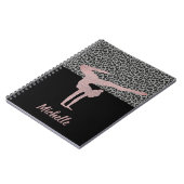 Gymnastik rosa Glitzer und Leopard Print Notizblock (Linke Seite)