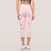 Gymnastik Rosa Hula Hoop Girl Individuelle Name Capri Leggings (Rückseite)