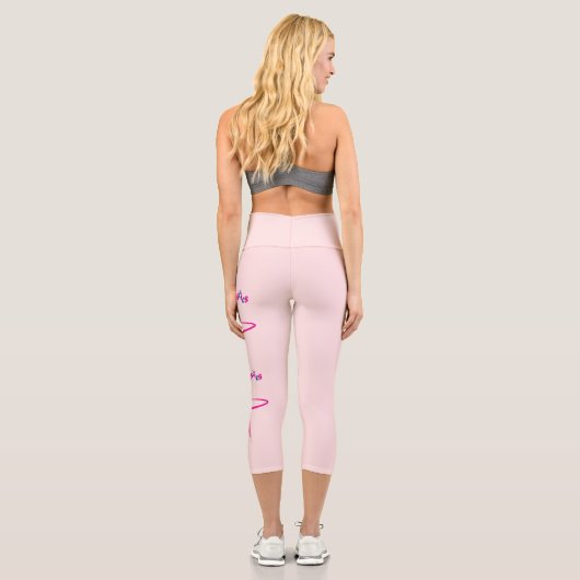 Gymnastik Rosa Hula Hoop Girl Individuelle Name Capri Leggings (Rückseite)