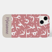 Gymnastik Rosa Individuelle Name Girlie Modern Case-Mate iPhone Hülle (Rückseite (Horizontal))
