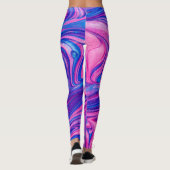 Gymnastik Rosa / Lila / Blau Swirbel Leggings (Rückseite)
