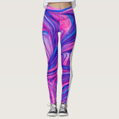 Gymnastik Rosa / Lila / Blau Swirbel Leggings (Vorderseite)