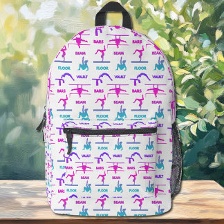 Gymnastik Rosa Lila türkisfarbene Vault-Bars Bedruckter Rucksack