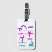 Gymnastik Rosa Lila türkisfarbene Vault-Bars Gepäckanhänger (Vorderseite Vertikal)