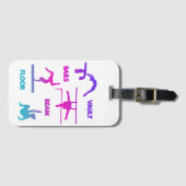 Gymnastik Rosa Lila türkisfarbene Vault-Bars Gepäckanhänger (Vorderseite (Horizontal))