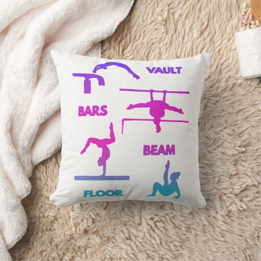 Gymnastik Rosa Lila türkisfarbene Vault-Bars Kissen (Decke)