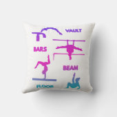 Gymnastik Rosa Lila türkisfarbene Vault-Bars Kissen (Rückseite)