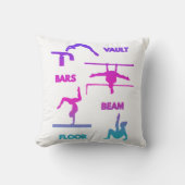 Gymnastik Rosa Lila türkisfarbene Vault-Bars Kissen (Vorderseite)