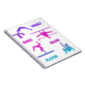 Gymnastik Rosa Lila türkisfarbene Vault-Bars Notizblock (Rechte Seite)