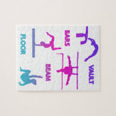 Gymnastik Rosa Lila türkisfarbene Vault-Bars Puzzle (Horizontal)