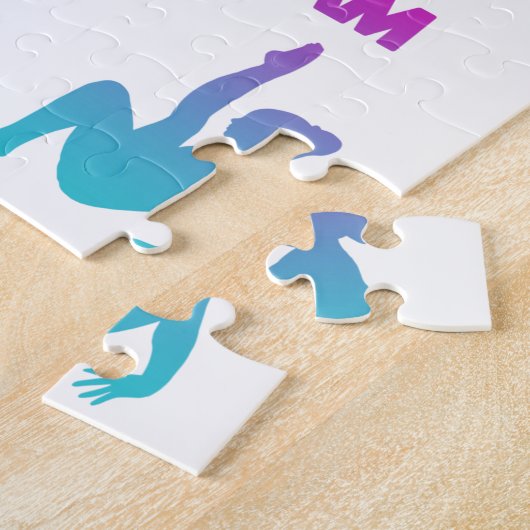 Gymnastik Rosa Lila türkisfarbene Vault-Bars Puzzle (Seite)