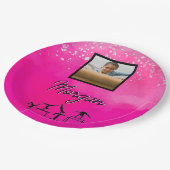 Gymnastik Rosa, Silber, Glitzer Benutzerdefinierte Pappteller (Schrägansicht)