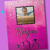 Gymnastik Rosa, Silber, Glitzer Benutzerdefinierte Puzzle