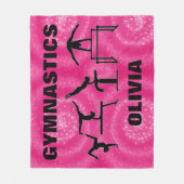 Gymnastik Rosa Sparkeln Wirbel Fleecedecke (Vorderseite)