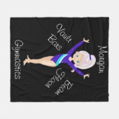 Gymnastik Rosa Streifen, blaue Augen, Blauer Leota Fleecedecke (Vorderseite (Horizontal))