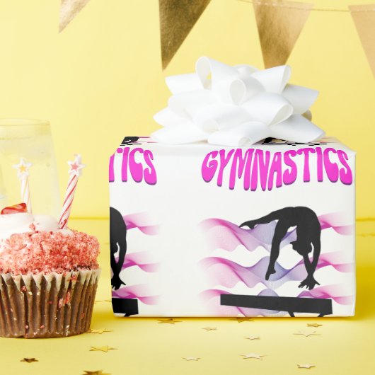 Gymnastik Rosa und Lila Balancebar Geschenkpapier (Geburtstagsparty)