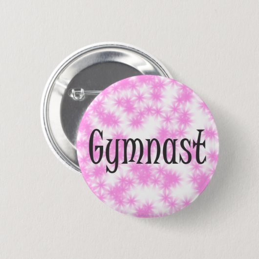 Gymnastik Rosa und Weiß Button (Vorne & Hinten)