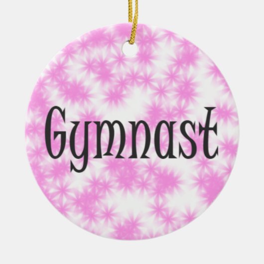 Gymnastik Rosa und Weiß Keramik Ornament (Vorne)