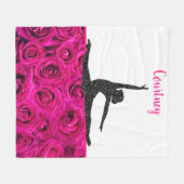 Gymnastik Rosenrosen Rosa Rosa Weiß Fleecedecke (Vorderseite (Horizontal))