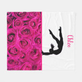 Gymnastik Rosenrosen Rosa Rosa Weiß Fleecedecke (Vorderseite (Horizontal))