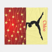 Gymnastik Rot, Gelb / Gold Stars Fleece Blanken (Vorderseite (Horizontal))