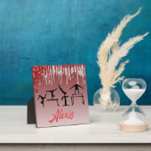 Gymnastik Rot und Silber Glitzer Tropfen Ombre Fotoplatte (InSitu)