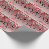 Gymnastik Rot und Silber Glitzer Tropfen Ombre Geschenkpapier (Ecke)