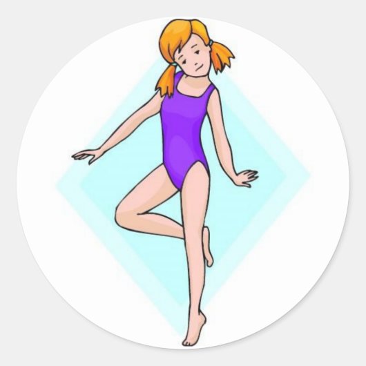 Gymnastik Runder Aufkleber (Vorderseite)