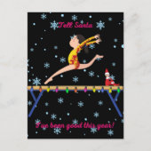 Gymnastik sagt dem Weihnachtsmann, dass ich in die Postkarte (Vorderseite)