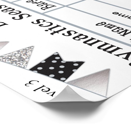 Gymnastik Saison Scorecard Poster 8 SilverGlitter (Ecke)