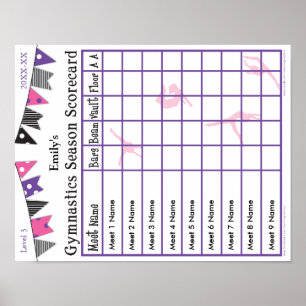 Gymnastik-Saison - Scorecard-Poster 9 OM 2 Poster