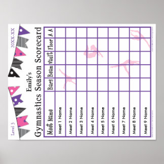 Gymnastik-Saison - Scorecard-Poster 9 OM 2 Poster